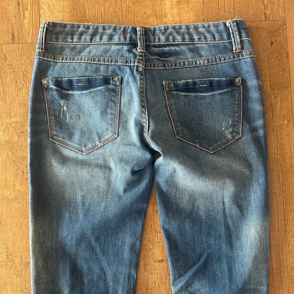 Free People Distressed Skinny Jeans W25 | Mid Rise Stretch Medium Wash - Picture 10 of 12